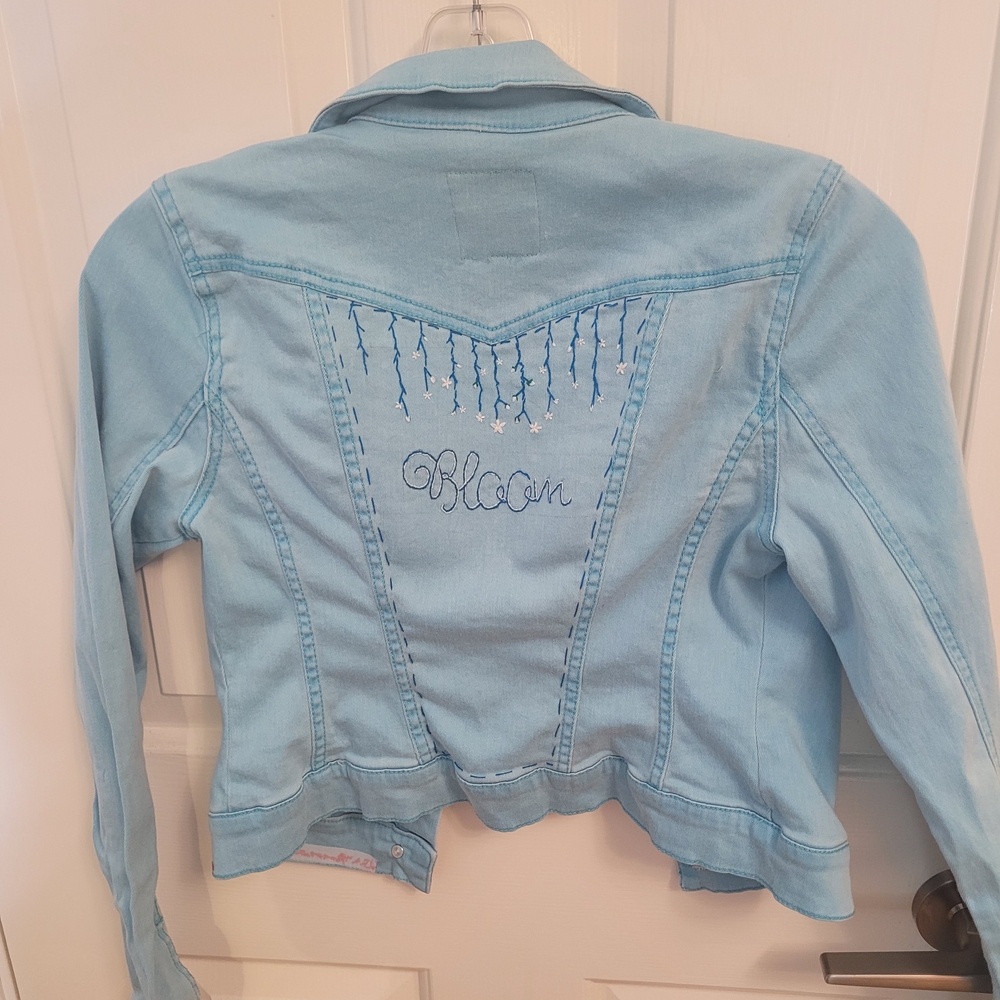 Jessica Simpson Light Blue Denim Jacket With Hand embroidery